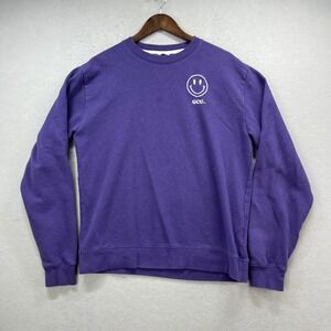 Grand Canyon University GCU Sweatshirt Large Purple Fleece Crew Smiley Graphic